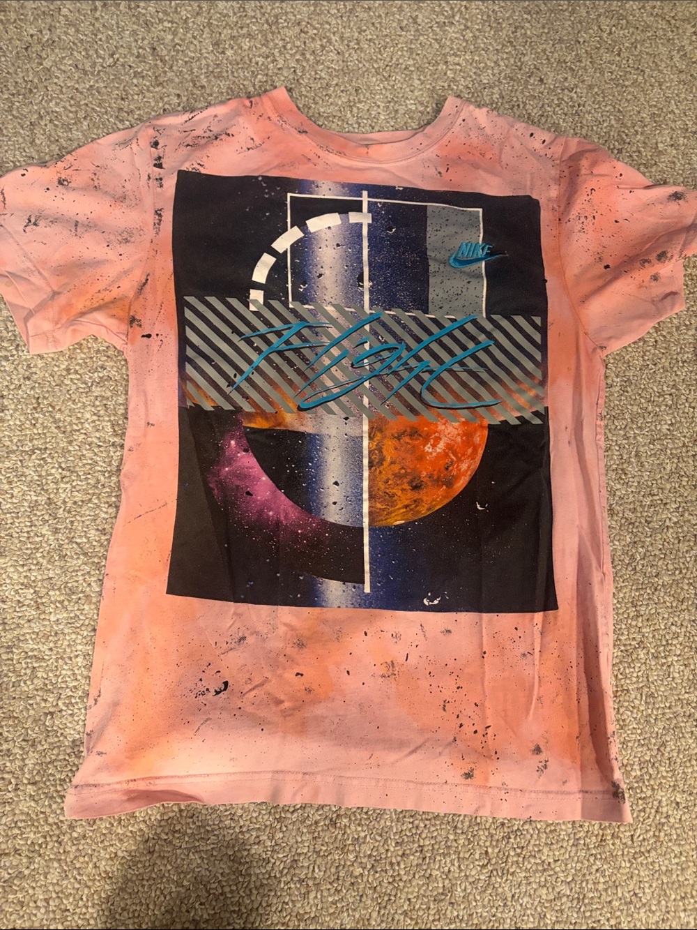 Nike Coral Graphic Tee with Space Print